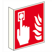 Brandmelder manuell ISO Fahnenschild Kunststoff 200 x 200 mm