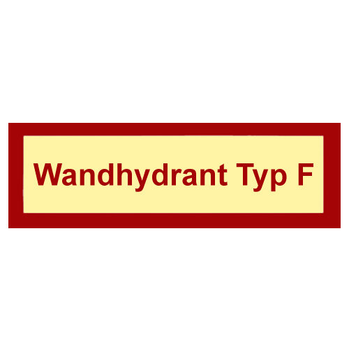 Wandhydrant Typ F - Schild Folie selbstklebend nachleuchtend 210  x 74  mm