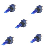 5x Kippschalter - Schalter kurz ein/aus 12V blau