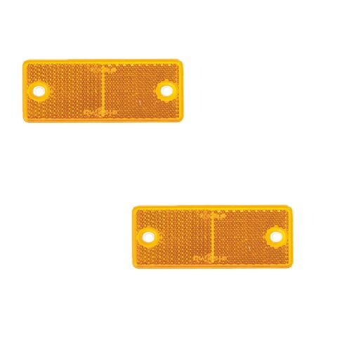 Set Reflektor / Katzenauge / Rückstrahler gelb 90 x 40 mm, selbstklebend, mit Befestigungsloch