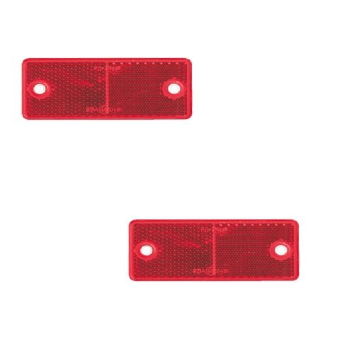 Set Reflektor / Katzenauge / Rückstrahler rot 90 x 40 mm, selbstklebend, mit Befestigungsloch