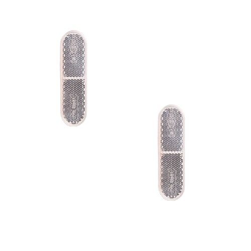 Set Reflektor / Katzenauge / Rückstrahler weiss 70 x 22mm selbstklebend