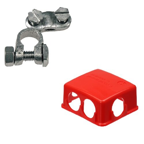 Set Batteriepolklemme plus Pol (+) 13,5mm mit Batteriepolabdeckung