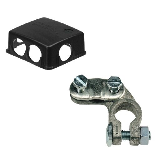 Set LKW Batteriepolklemme minus Pol (-) mit Batteriepolabdeckeung