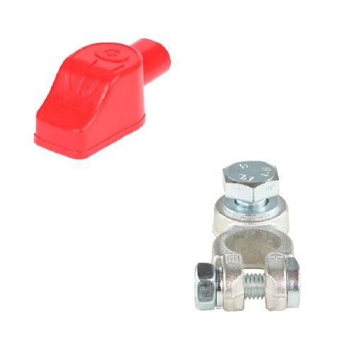 Set LKW Batteriepolklemme plus Pol (+) M10x16 mit Batteriepolabeckung