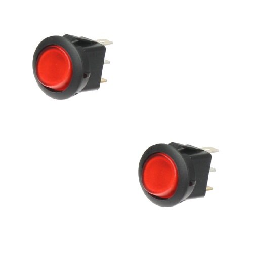 2x Wippschalter - Schalter ein/aus 12V rot