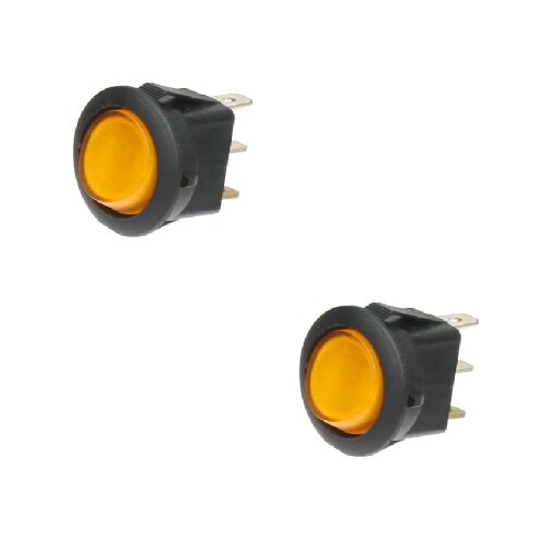 2x Wippschalter - Schalter ein/aus 12V orange