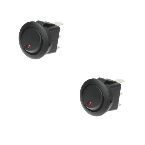 2x Wippschalter - Schalter ein/aus 12V rot LED