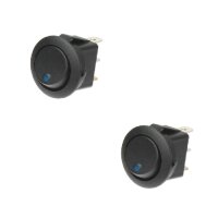2x Wippschalter - Schalter ein/aus 12V blau LED