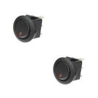 2x Wippschalter - Schalter ein/aus 12V orange LED