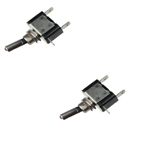 2x Kippschalter -  Switch - 12V 25A - Ein/Aus-Schalter (On/Off) ROT LED