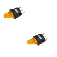 2x  Kippschalter - Schalter ein/aus 12V 16A gelb