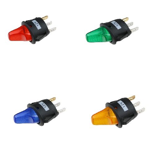 Set Kippschalter - Schalter ein/aus 12V 16A rot grün blau gelb