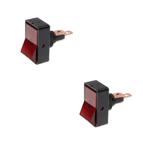 2x Wippschalter - Schalter ein/aus 12V 16A rot