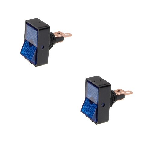 2x Wippschalter - Schalter ein/aus 12V 16A blau