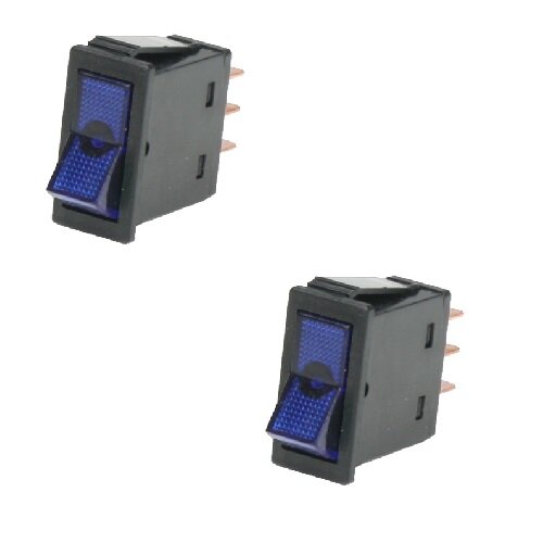 2x Wippschalter - Schalter ein/aus 12V blau