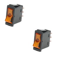 2x Wippschalter - Schalter ein/aus 12V orange