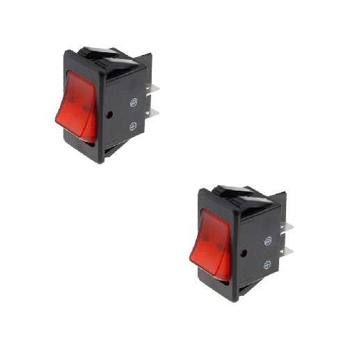 2x Wippschalter - Schalter ein/aus 12V 20A rot