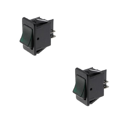 2x Wippschalter - Schalter ein/aus 12V 20A grün