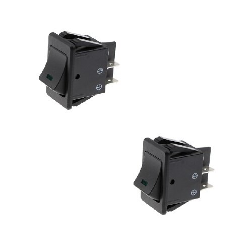 2x Wippschalter - Schalter ein/aus 12V 20A grün LED