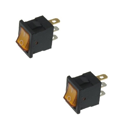 2x Wippschalter - Schalter ein/aus orange 12V 16A