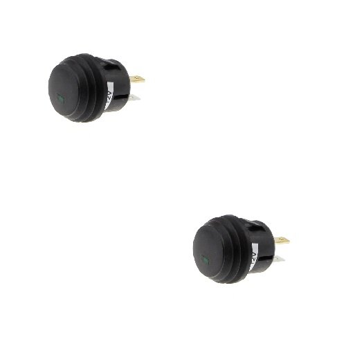 2x Druckschalter - Schalter ein/aus 12V LED grün