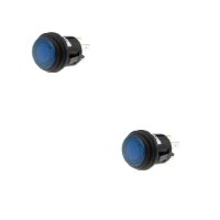 2x Druckschalter - Schalter ein/aus 12V blau