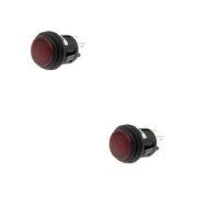 2x Druckschalter - Schalter ein/aus 12V rot