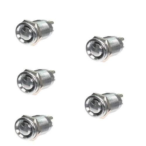 5x Drucktaster- Schalter (tastend) 12V 20A EDELSTAHL