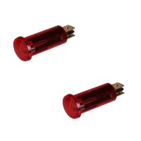2x Kontrollleuchte, Kontrolllampe, Warnlampe 12V rot