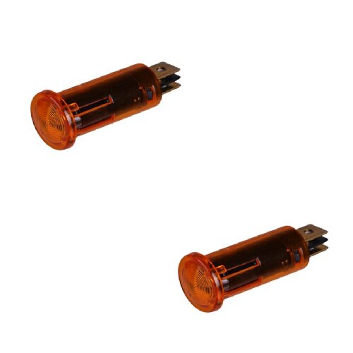 2x Kontrollleuchte, Kontrolllampe, Warnlampe 12V orange