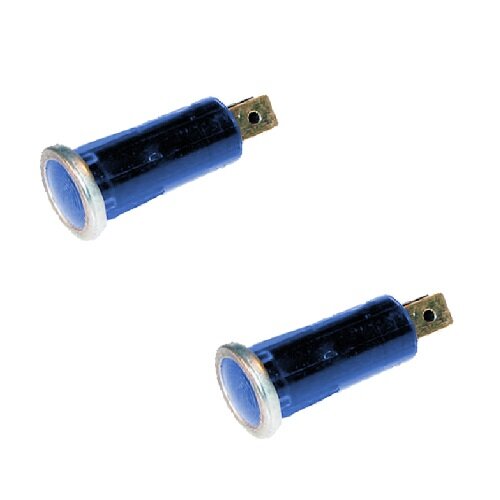 2x Kontrollleuchte, Kontrolllampe, Warnlampe 12V blau mit Chromrand