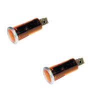 2x Kontrollleuchte, Kontrolllampe, Warnlampe 12V orange...