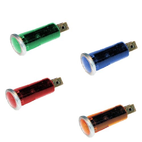 Set Kontrollleuchte, Kontrolllampe, Warnlampe 12V mit Chromrand
