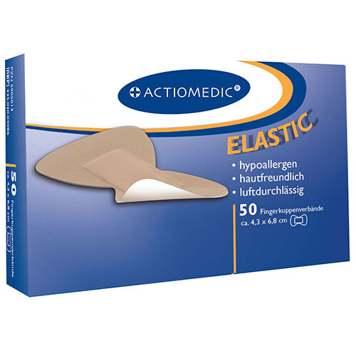 Actiomedic ELASTIC Fingerkuppenverband ca. 43 x 68 mm / Inhalt 50 Pflaster