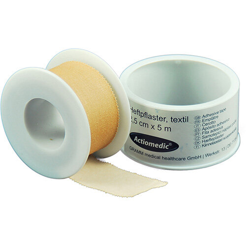 ACTIOMEDIC Heftpflaster Spule mit Schutzring 2,5 cm  x 5 m, hautfarben