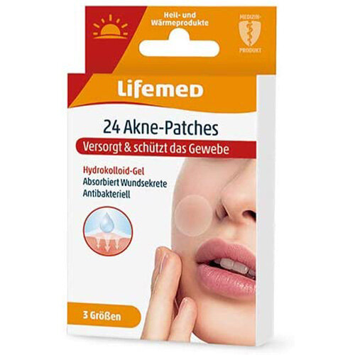 24 Lifemed Akne-Patches transparent 3 Größen