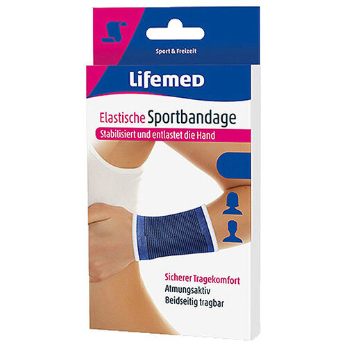 Lifemed elastische Sportbandage blau Handstütze Gr. S-XL