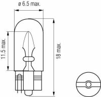 Kappenlose Glühlampe - T07 12V - 3W