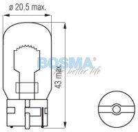Kappenlose Glühlampe - T20q 12V - 21/5W - W21/5W