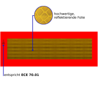 Heckmarkierung Warntafel Set Warnmarkierung Auflieger Anhänger ECE 70.01 Alu NFZ