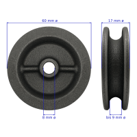 Drahtseilrolle 60mm ohne Halter