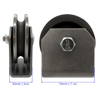 Drahtseilrolle 80mm mit Halter