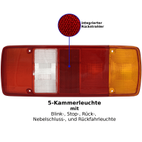 Lichtscheibe links & rechts 5-Kammerleuchte mit...