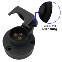 3-Pol Steckdose 6-24V Kunststoff mit Schraubkontakten