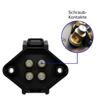 4-Pol Steckdose 6-24V Kunststoff mit Schraubkontakten