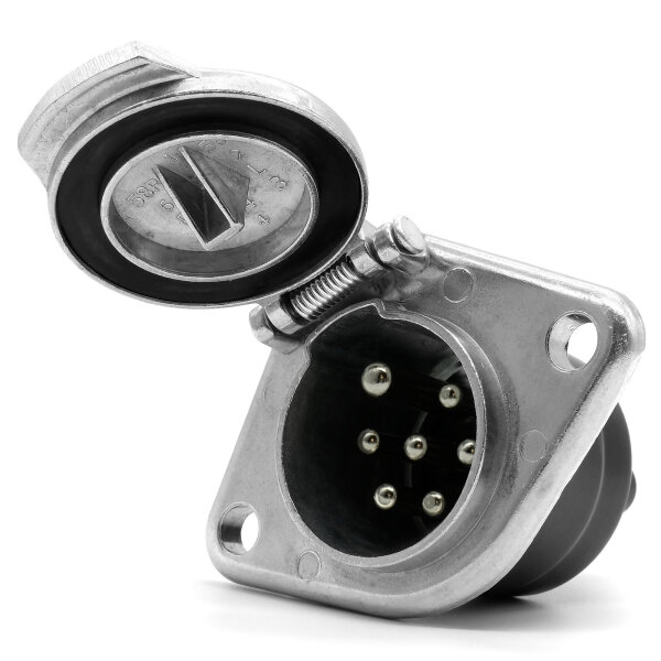 24V 7-Pol Steckdose Aluminium Schraubkontakte ISO 1185 Typ N