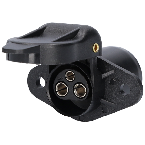 3-Pol Steckdose 6-24V dreieckig abgerundet Kunststoff