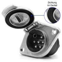 24V 7-Pol Steckdose Metall Schraubkontakte ISO 3731-S