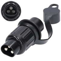3-Pol Stecker 12V 24V Kunststoff abgerundet